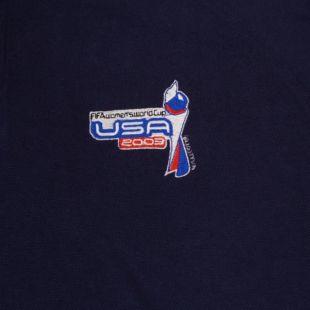 VTG Adidas‎ Shirt Mens Large Navy Blue Woman's World Cup 2003 Team USA 3 Stripes